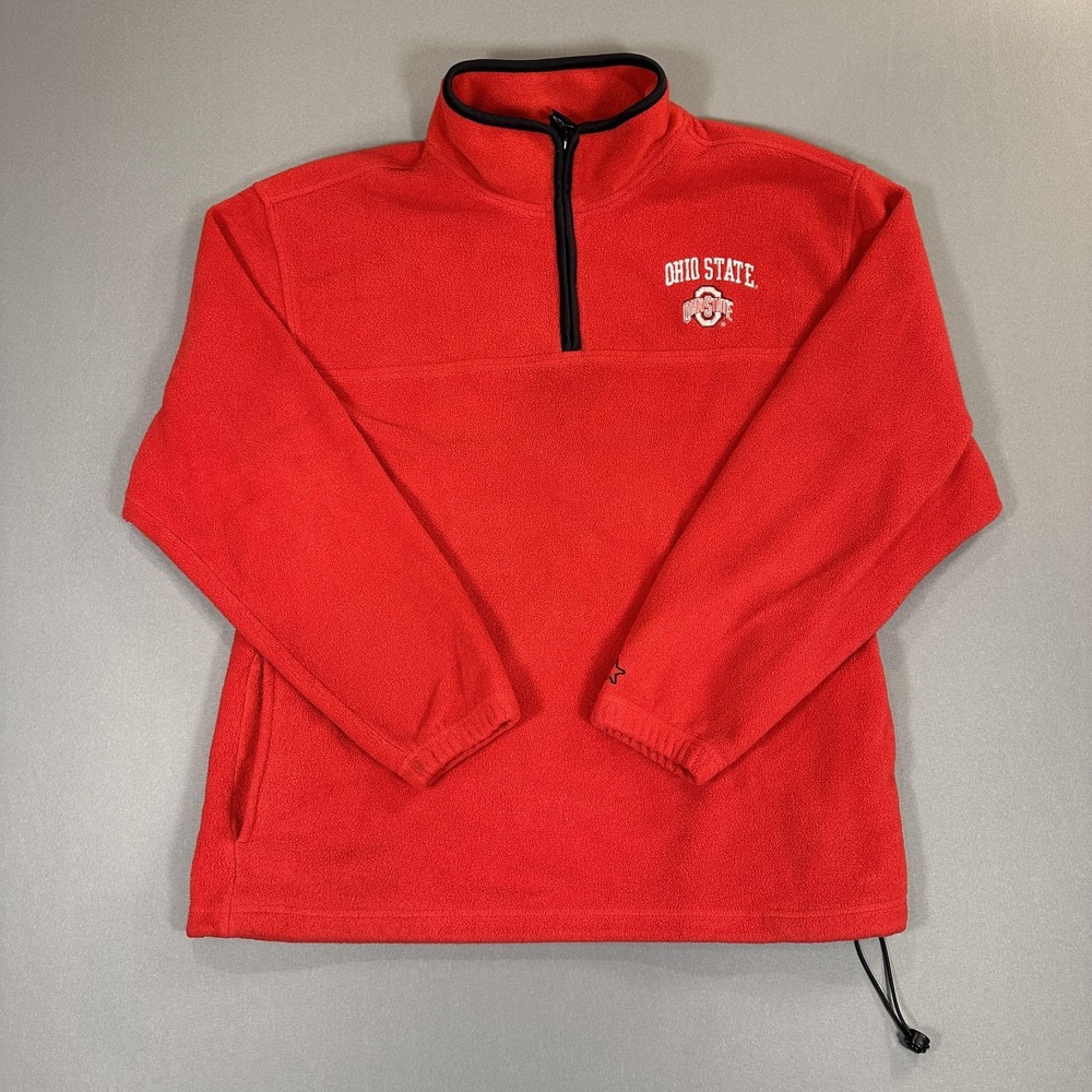 Ohio State Buckeyes Quarter Zip Sweatshirt Mens XL Red NCAA Football Starter